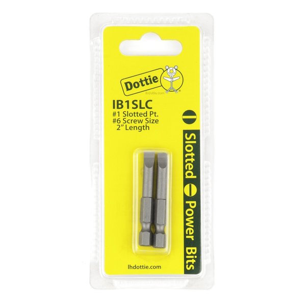 L.H. Dottie L.H. Dottie #1 x 2'' Slotted Power Bit (Carded) IB1SLC